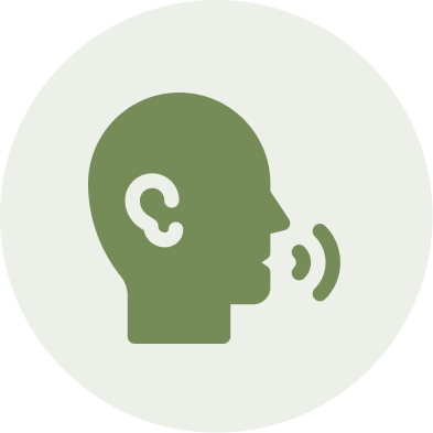 a graphic of a listening person