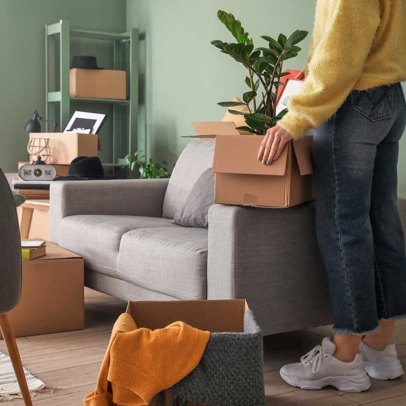 a woman organizing a space